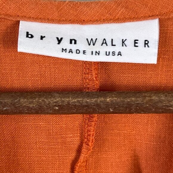 Bryn Walker orange 100% linen oversized boxy Lagenlook tunic Baxter shirt XS - Picture 6 of 11
